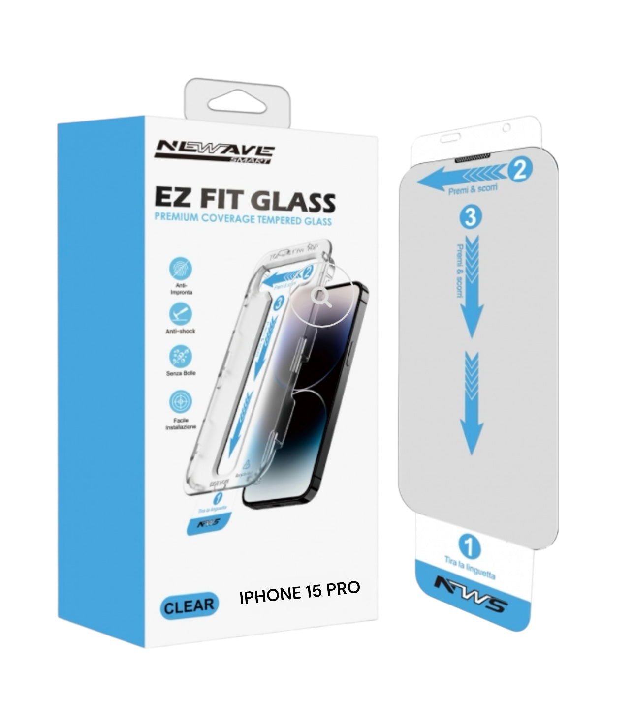 IPHONE 15 PRO PELLICOLA CLEAR EZ FIT