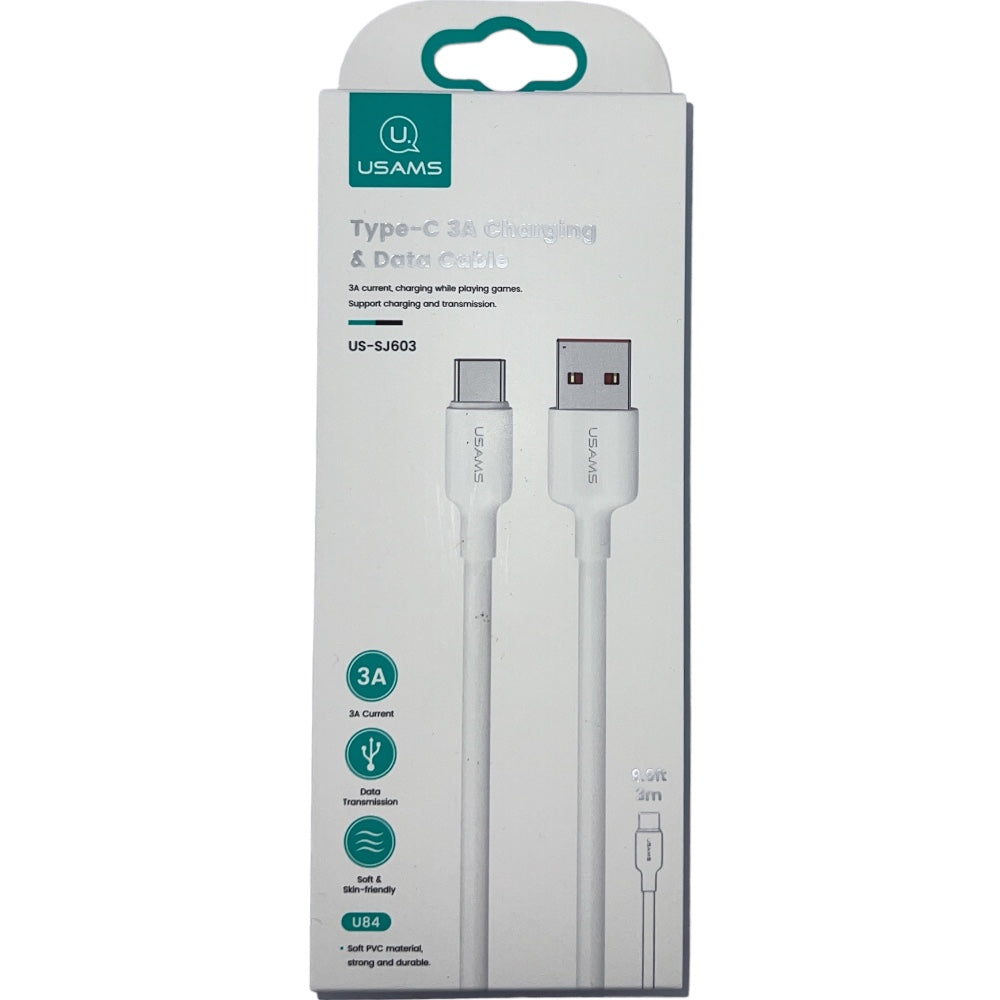 CAVO USB TYPE C 3A 3M WHITE USAMS U84 SJ603