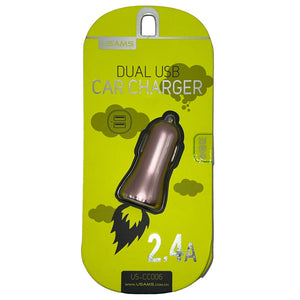 ALIMENTATORE AUTO 2 PORTE USB 2.4A ROSE GOLD USAMS