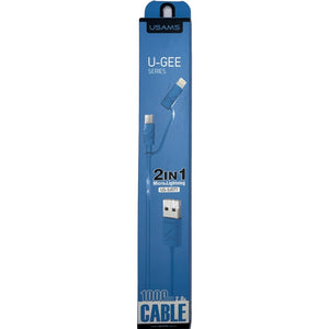 CAVO 2 IN 1  MICRO LIGHTNING 1MT BLUE USSJ077