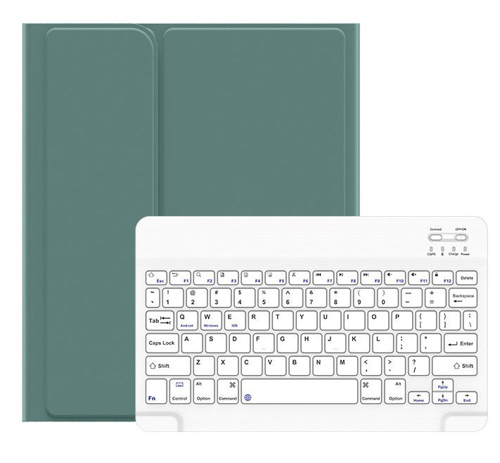 IPAD 7TH 8TH 9TH CUSTODIA GREEN + KEYBOARD WHITE