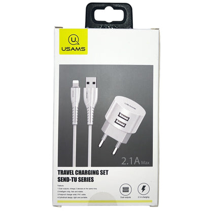 ALIMENTATORE 2 PORTE USB + CAVO LIGHTNING T20 US