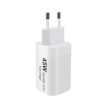 ALIMENTATORE BIANCO 45W GAN/QC 4.0+ FAST 2 TYPE-C
