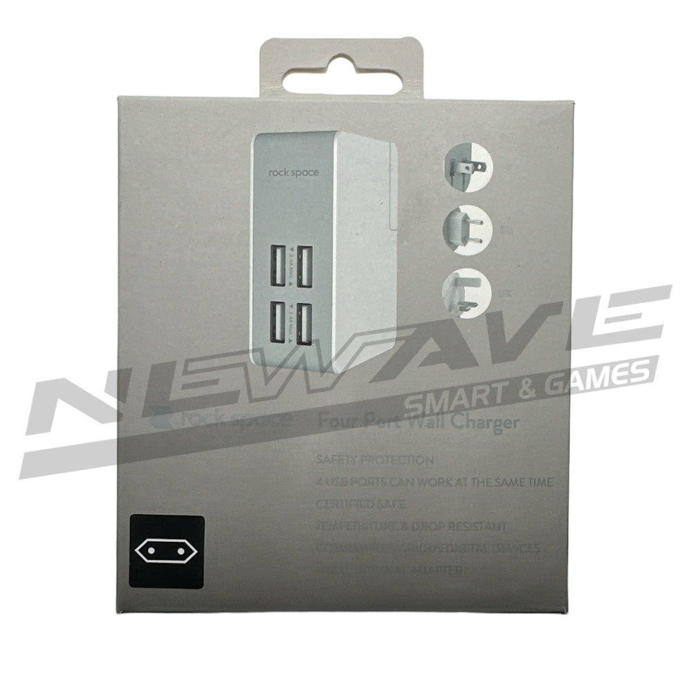 CARICATORE CON 4 USCITE USB WHITE ROCK SPACE