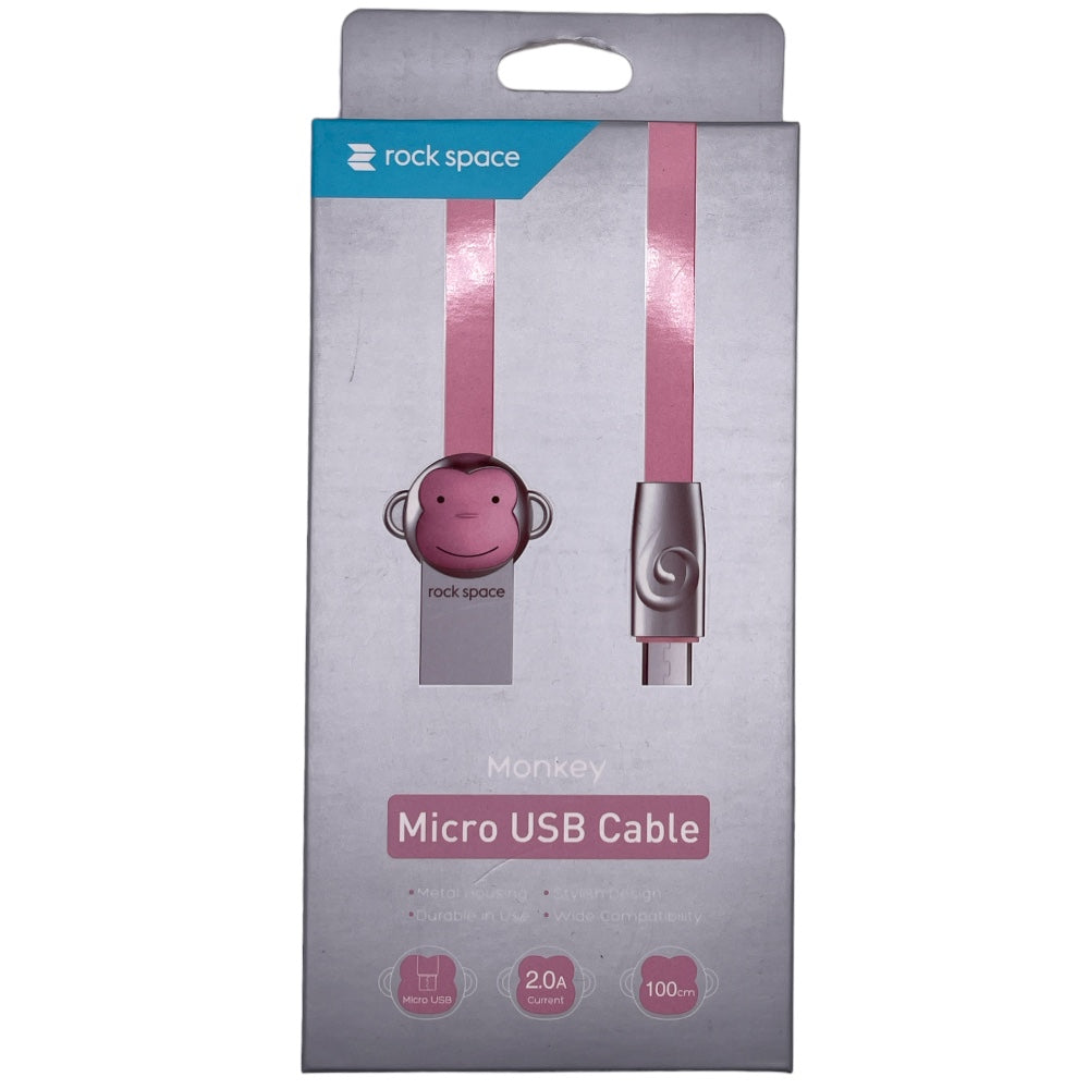 CAVO MICRO USB MONKEY PINK ROCK SPACE