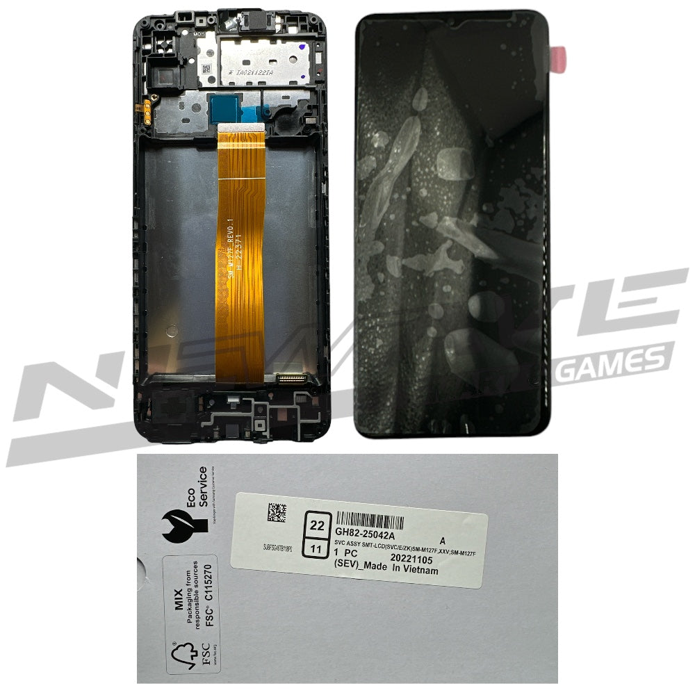 GALAXY M12 2021 LCD SERVICE PACK BLACK+FRAME M127F
