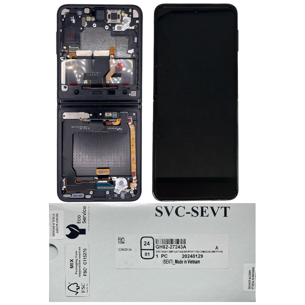 GALAXY Z FLIP 3 5G 2021 LCD SERVICE PACK BLACK F71