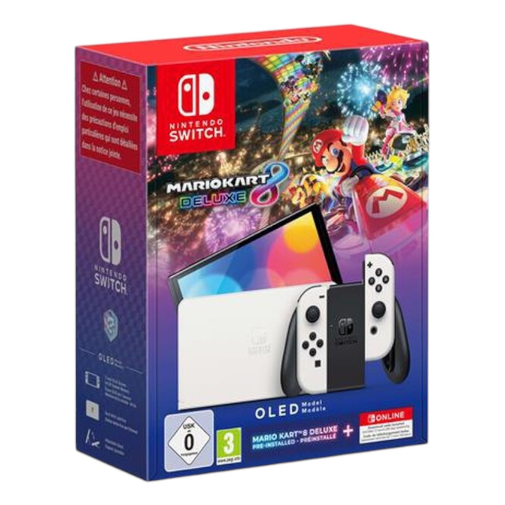 NINTENDO SWITCH OLED BIANCA + MARIO KART 8 +12M