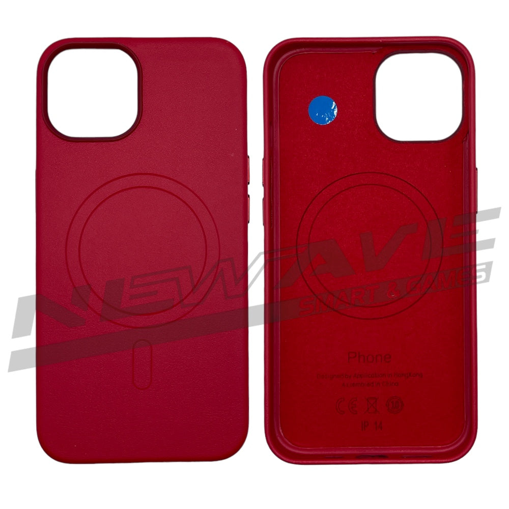 IPHONE 14 CUSTODIA IN PELLE DARK CHERRY COLOR