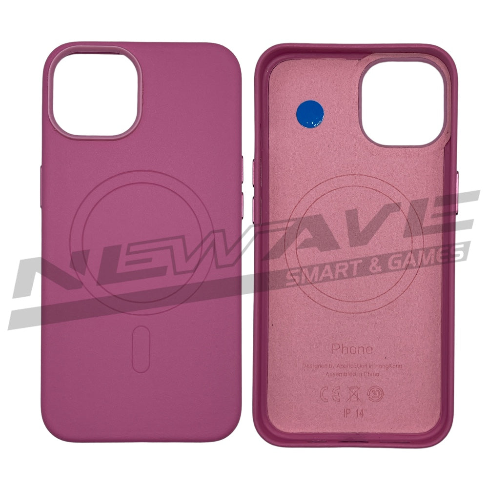 IPHONE 14 CUSTODIA IN PELLE FUCSIA