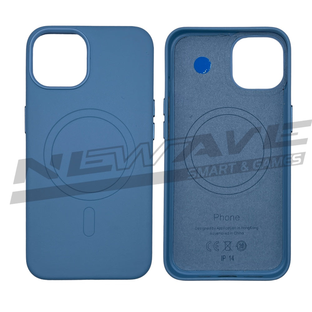 IPHONE 14 CUSTODIA IN PELLE SKY BLUE