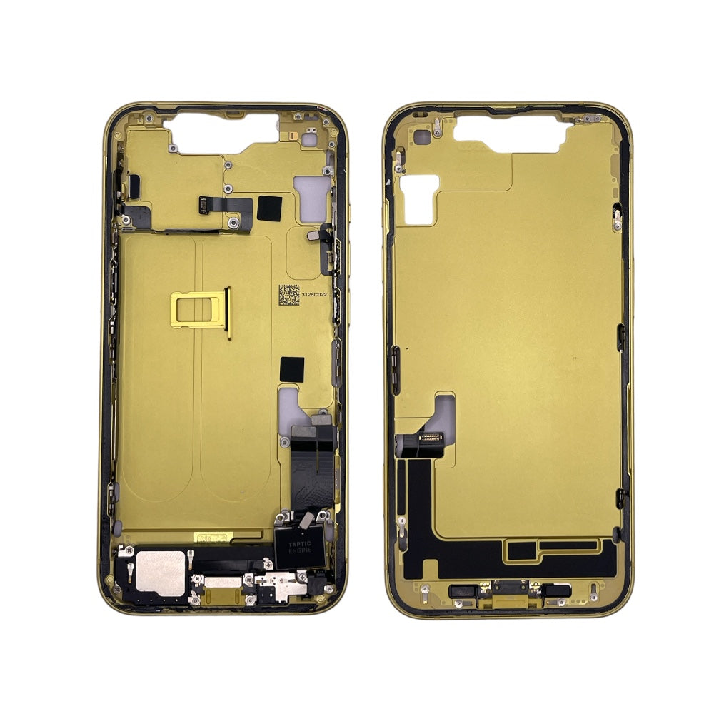 IPHONE 14 FRAME CENTRALE GIALLO CON COMPONENTI