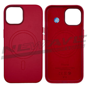 IPHONE 15 CUSTODIA IN PELLE DARK CHERRY