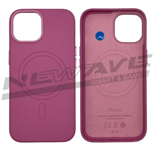 IPHONE 15 CUSTODIA IN PELLE FUCSIA