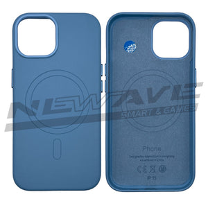 IPHONE 15 CUSTODIA IN PELLE SKY BLUE