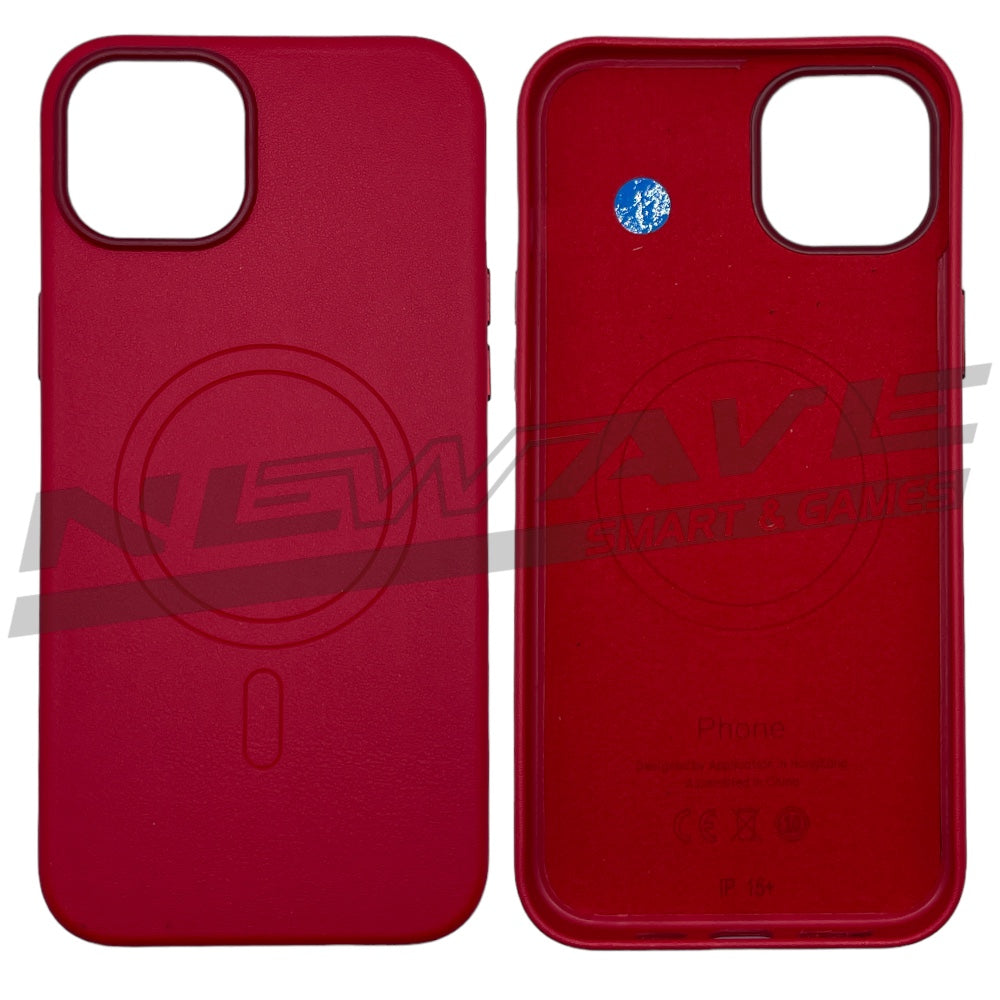 IPHONE 15 PLUS CUSTODIA IN PELLE DARK CHERRY