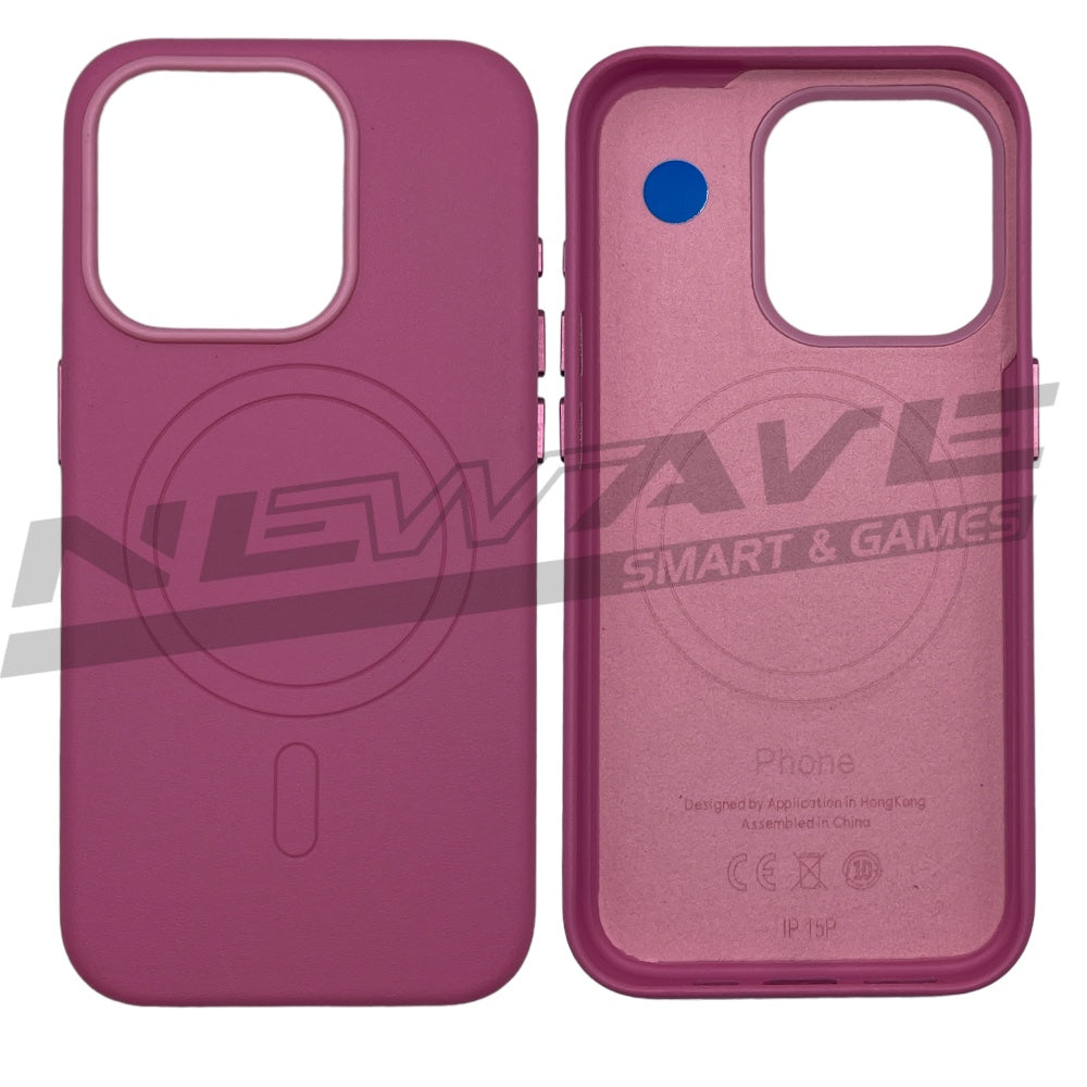 IPHONE 15 PRO CUSTODIA IN PELLE FUCSIA