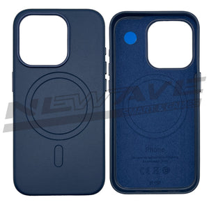 IPHONE 15 PRO CUSTODIA IN PELLE INDAGO BLUE