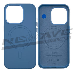 IPHONE 15 PRO CUSTODIA IN PELLE SKY BLUE