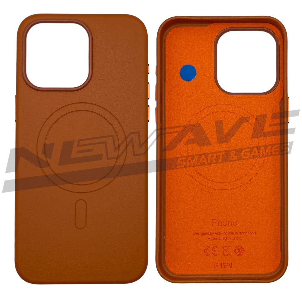 IPHONE 15 PRO MAX CUSTODIA IN PELLE GOLDEN BROWN