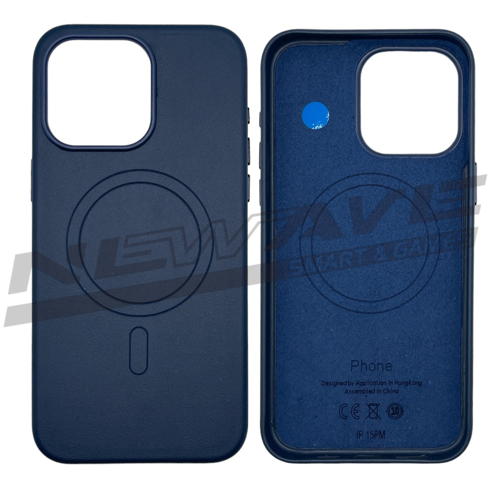 IPHONE 15 PRO MAX CUSTODIA IN PELLE INDAGO BLUE