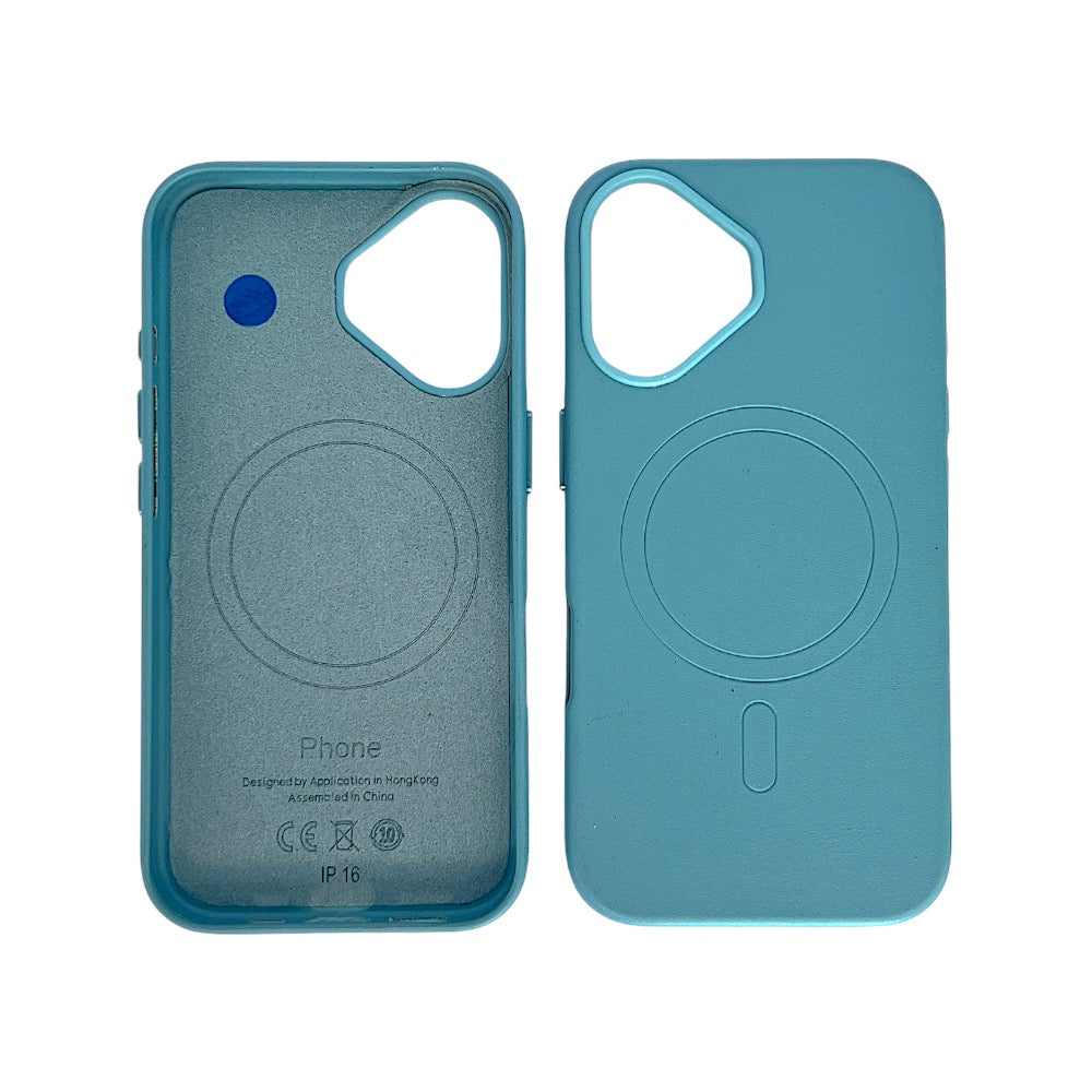 IPHONE 16 CUSTODIA IN PELLE SKY BLUE