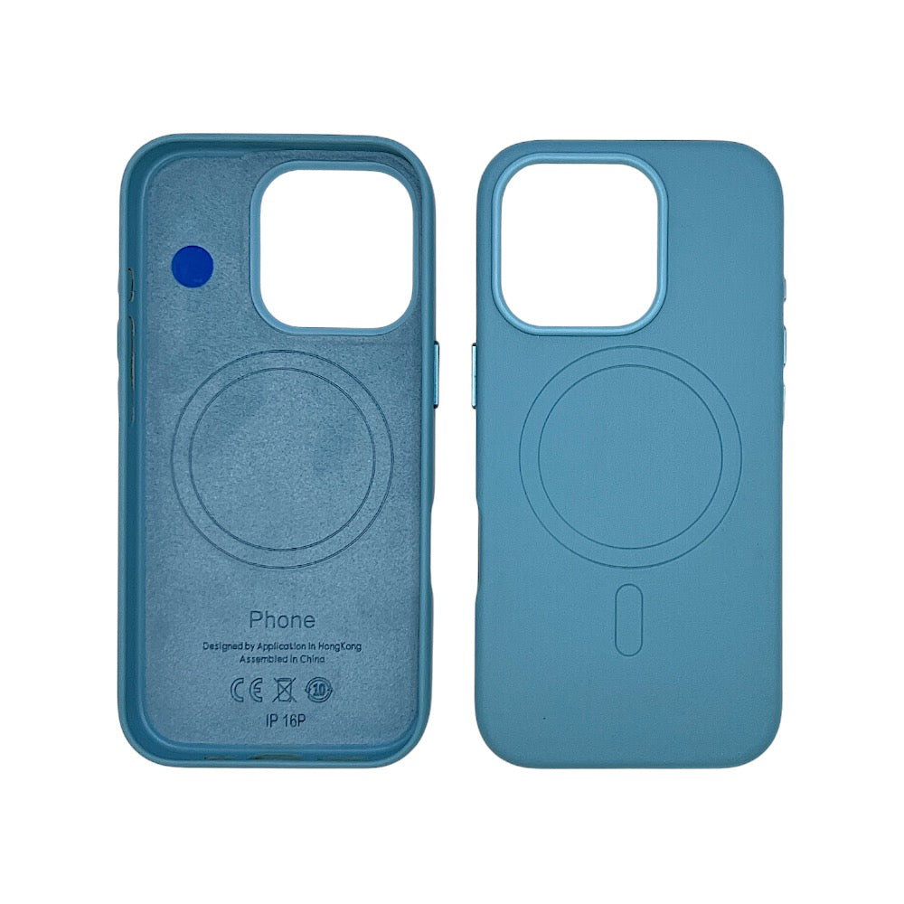 IPHONE 16 PRO CUSTODIA IN PELLE SKY BLUE