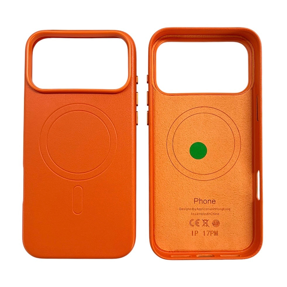 IPHONE 17 PRO MAX CUSTODIA IN PELLLE ORANGE 18 PM