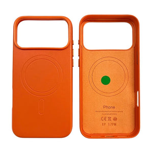 IPHONE 17 PRO MAX CUSTODIA IN PELLLE ORANGE 18 PM