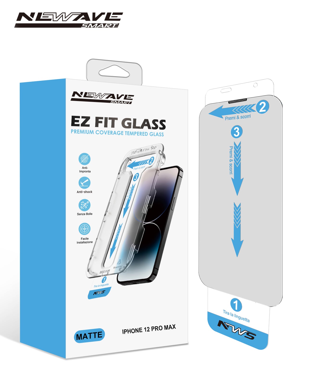 IPHONE 12 PRO MAX PELLICOLA MATTA EZ FIT
