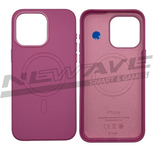 IPHONE 15 PRO MAX CUSTODIA IN PELLE FUCSIA