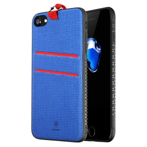 IPHONE 7 CUSTODIA LANG + FESSURE CARTE BLU BASEUS