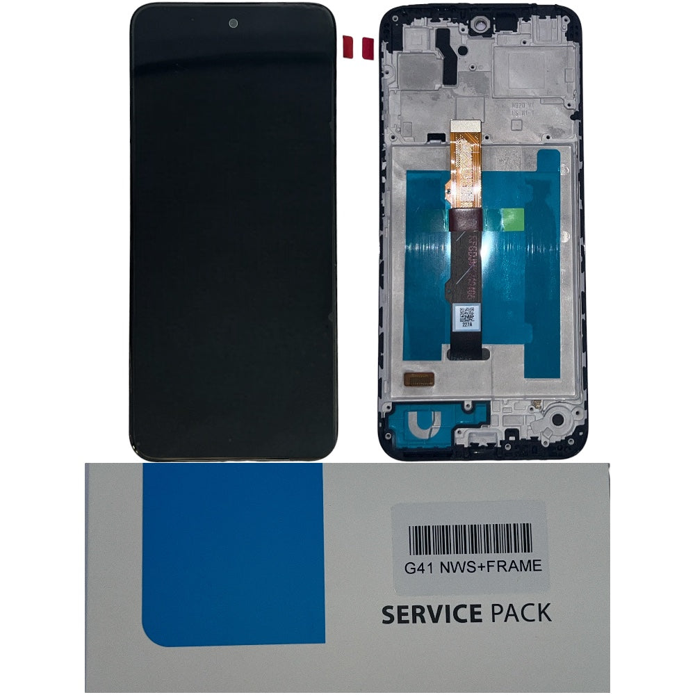 MOTOROLA G41 LCD SERVICE PACK NERO CON FRAME