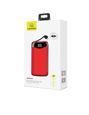 POWER BANK CON CAVO 10000 MAH RED PB28 USAMS