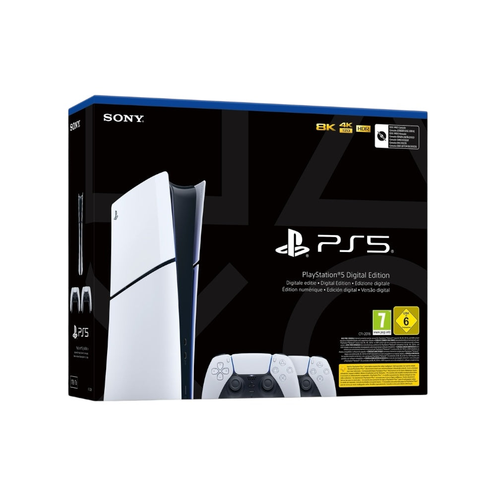 PS5 SLIM DIGITAL EDITION E + 2 DUALSENSE WHITE