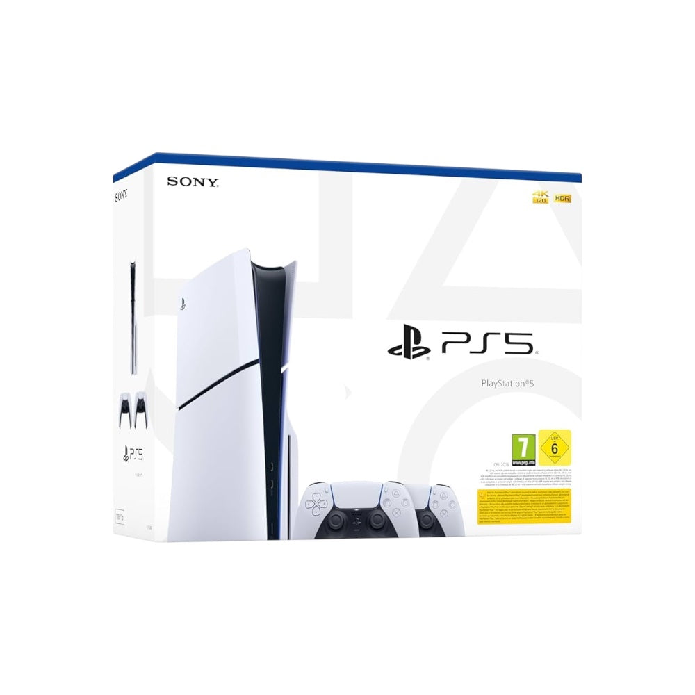 PS5 SLIM E CHASSIS + 2 DUALSENSE WHITE