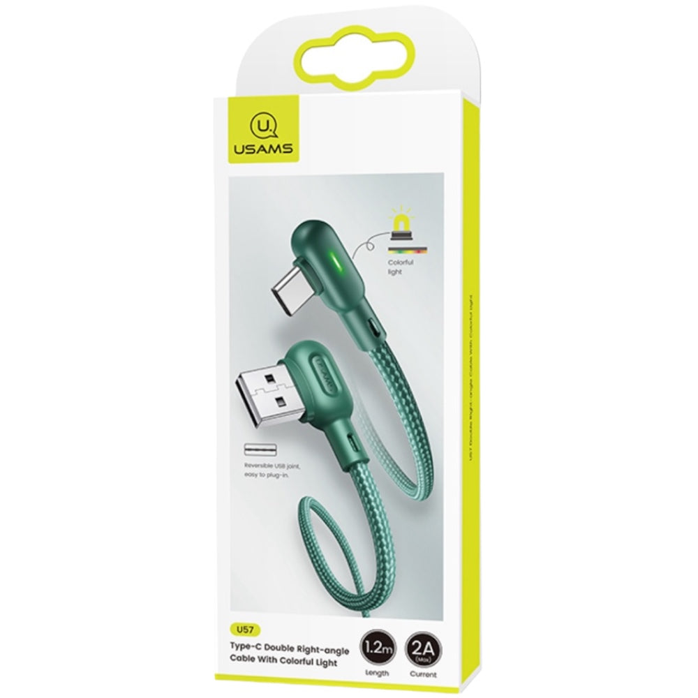 CAVO TYPE C CON LUCE US SJ457USB02 U57 GREEN USAMS