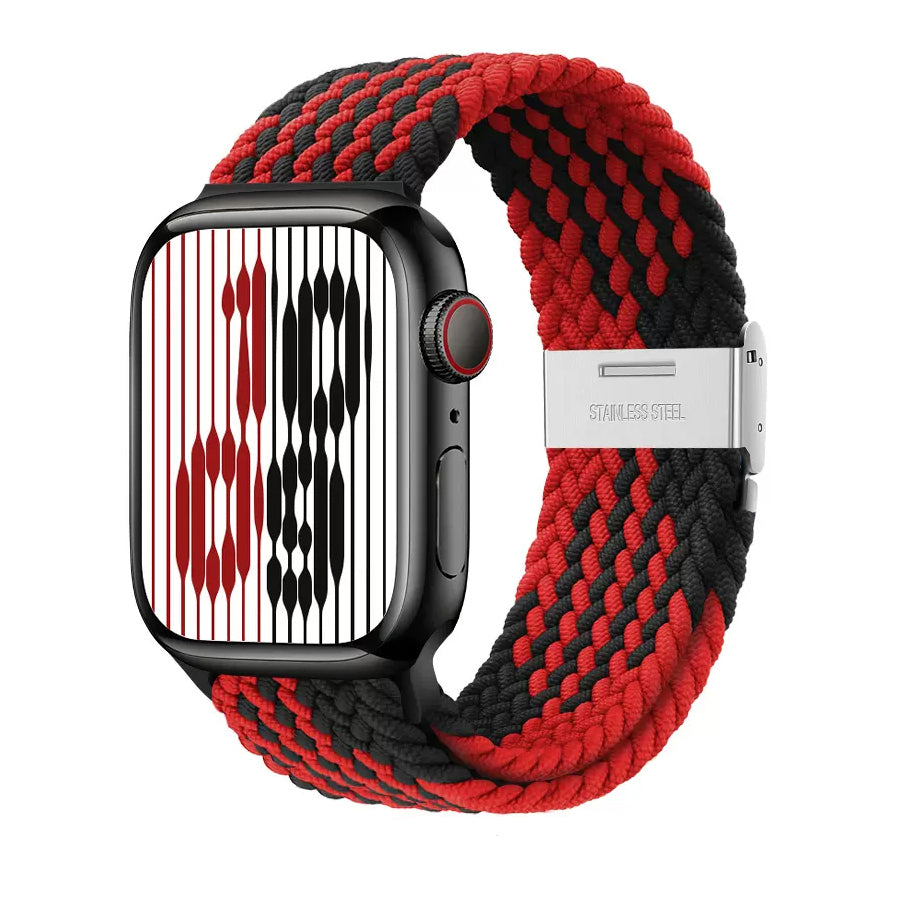 CINTURINO NWS1004 STRIPES BLACK AND RED L